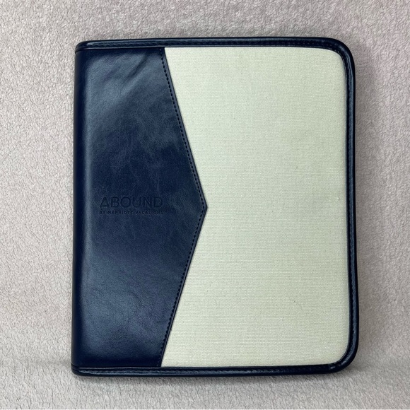 Abound by Marriott Canvas/Leather Concierge Organizer Folder Binder-Navy/Cream - Picture 2 of 10